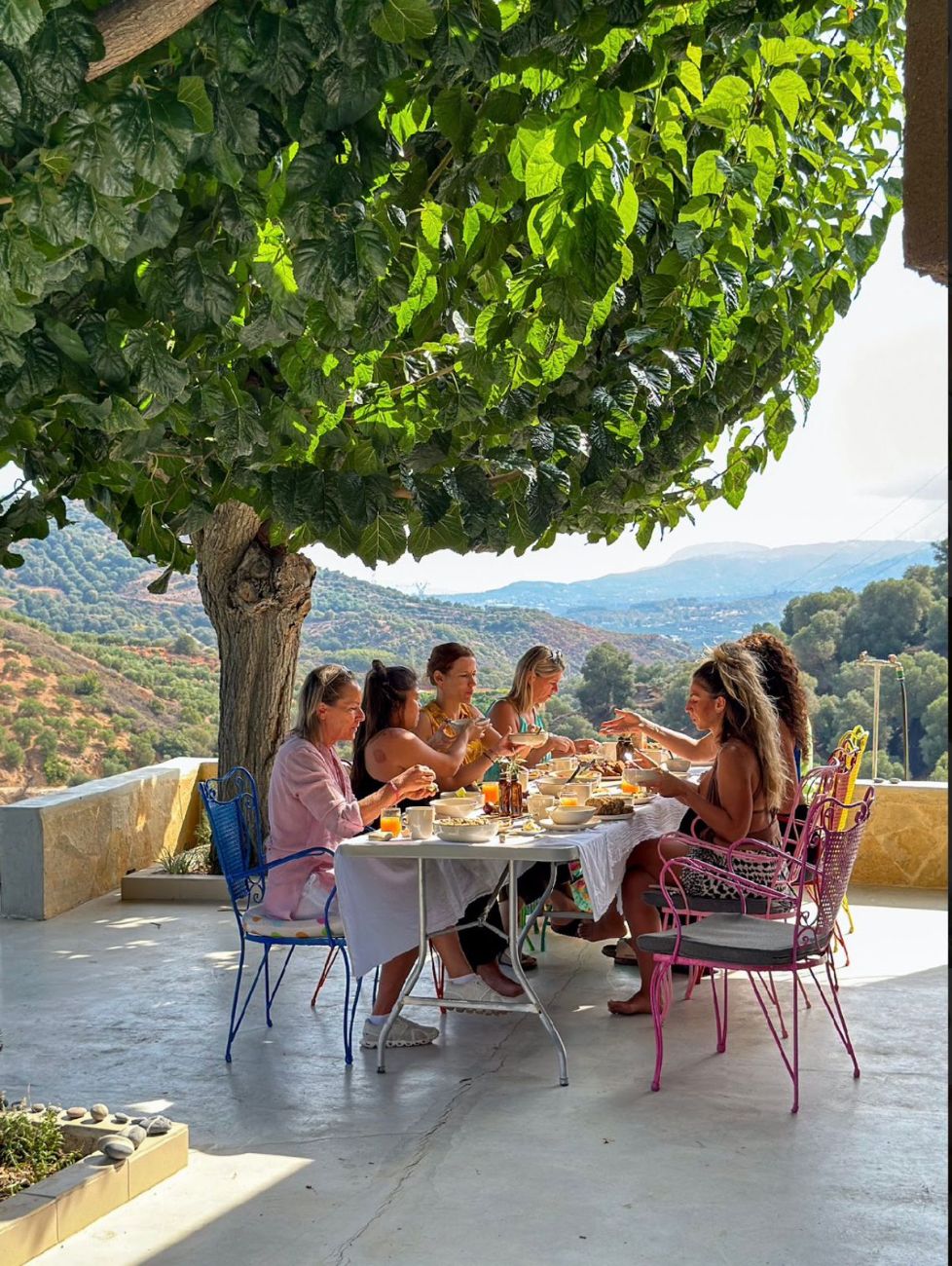 Terrasse mit Blick über die Olivenhaine