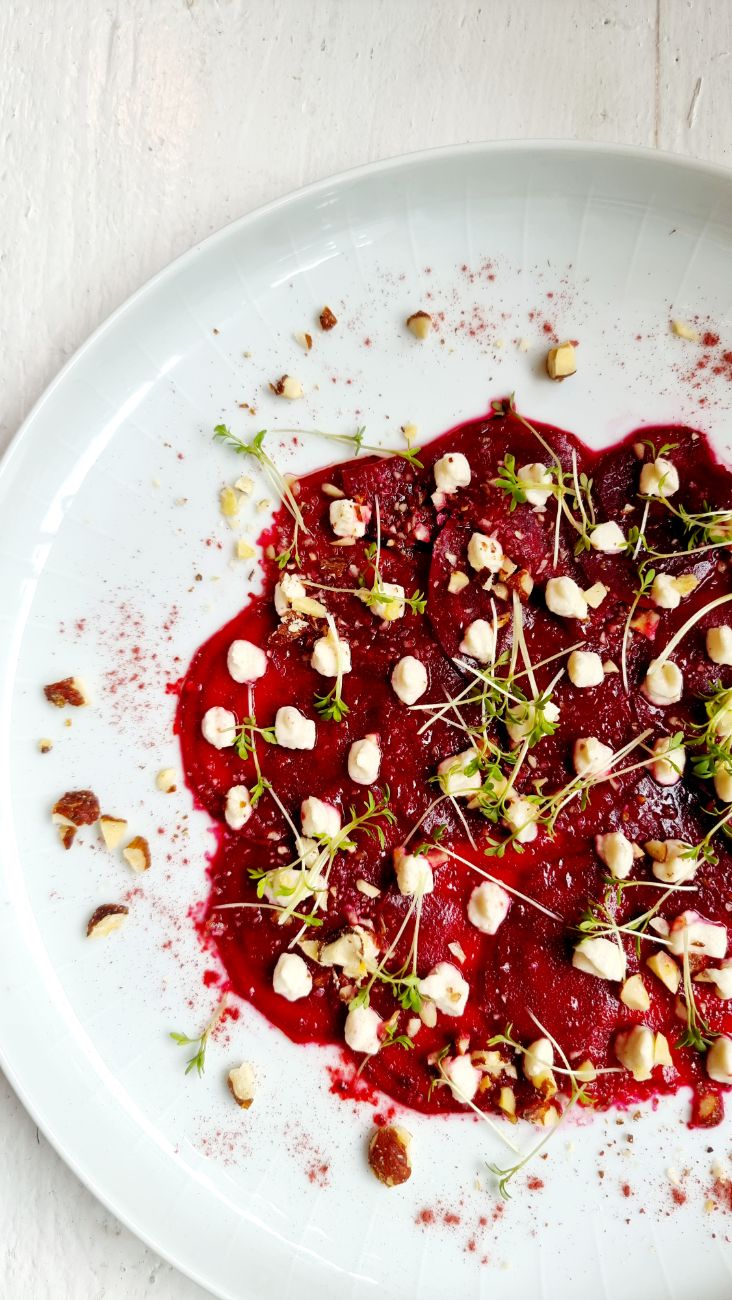 Rote-Beete-Carpaccio mit Kresse
