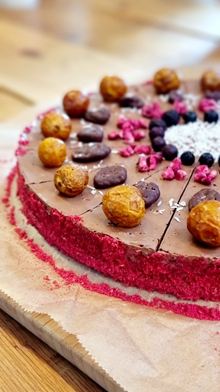 Roher Schoko-Himbeer-Mousse-Tarte