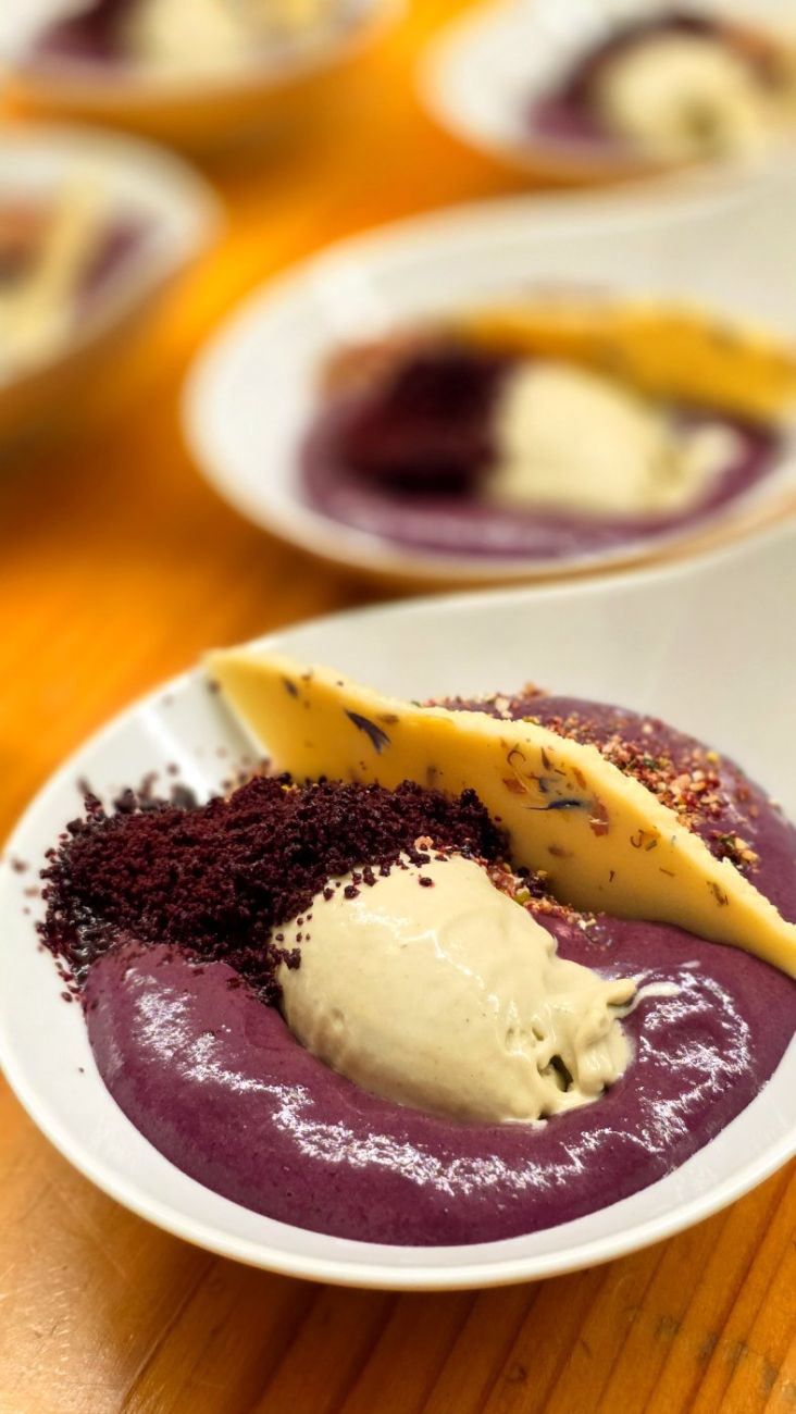 Fine-Dining-Dessert aus dem Raw Chef Level 2 Kurs
